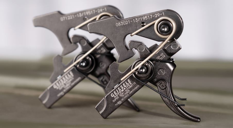 Geissele SSA and SD-E triggers side by side on display